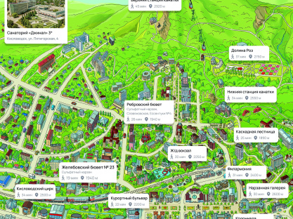 Санаторий «Джинал» Кисловодск — карта расположения